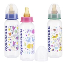 Бутылочка Курносики 250мл с латексной молочной соской 0+ ( арт 11088)