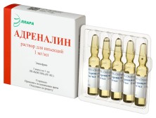 Адреналин 1мг/мл 1мл №5 амп. (Эпинефрин)