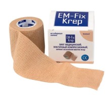 Бинт когезивный EM-FIT Krep фиксирующийся 5см x 4,5м Бежевый