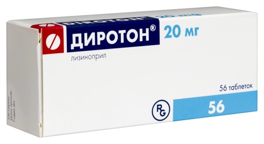 Диротон 20 мг №56 таб. (Лизиноприл)