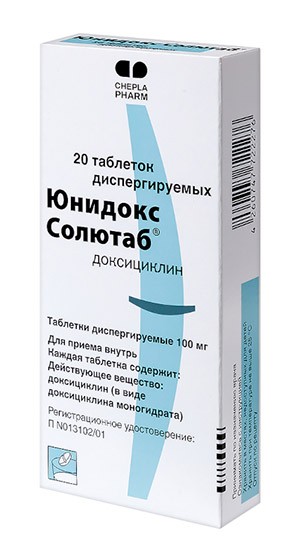 Юнидокс Солютаб 100мг №10 таб. (Доксициклин)