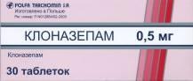 Клоназепам 0,5мг №30 таб