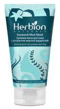 Herbion Грязевая маска для лица с э-том морских водорослей 100мл увлажняющая и улучшающая цвет лица