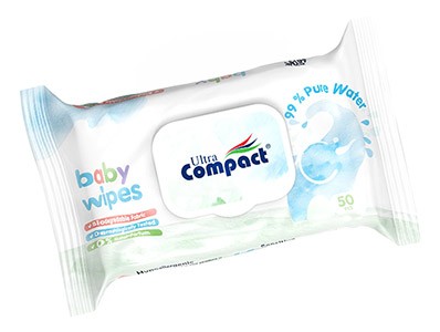 Салфетки влажные Ultra compact Детские с крышечкой 99% PURE WATER №50