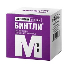Бинт Липкий 5 х 200 см Бинтли-M (пластырь для фиксации повязок, игл, катетеров)