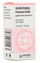 Калия йодид капли глазные 20мг/мл 10мл