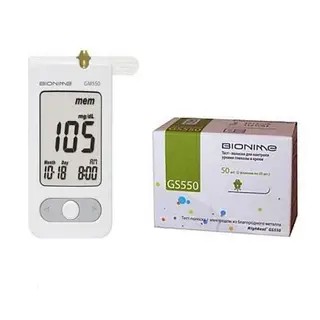 Глюкометр Bionime Rightest GM 550 + тест-полоски Rightest GS550 №50