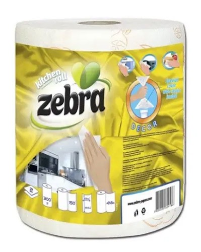 Полотенце бумажное Zebra JUMBO DECOR №1 (2х-слойная)