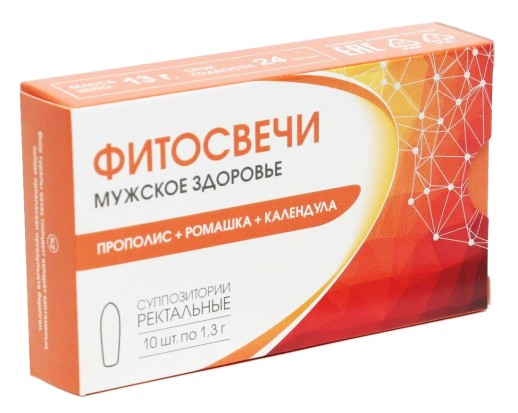 Фитосвечи Мужское здоровье №10 супп. рект. (Прополис + ромашка + календула)