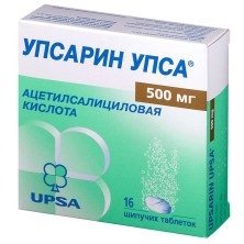 Упсарин Упса 500мг №16 шипучие таб.(ацетилсалициловая к-та)