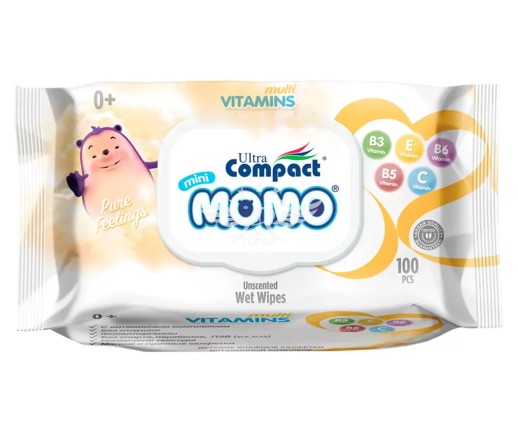 Салфетки влажные Ultra compact Детские с крышечкой MULTI VITAMINS №100