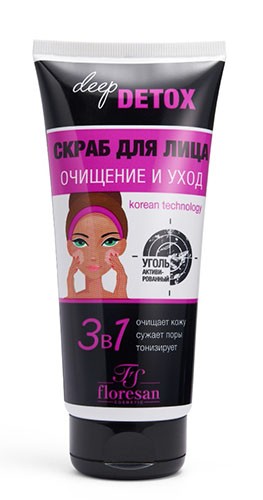 Скраб для лица Deep Detox c Активированным углем 150мл Ф-19