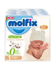 Подгузники Молфикс Pure Soft ДЖАМБО Пак 1 Newborn №66 (2-5кг)