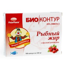 Рыбный жир БИОконтур с маслом шиповника 330мг №100 капс.