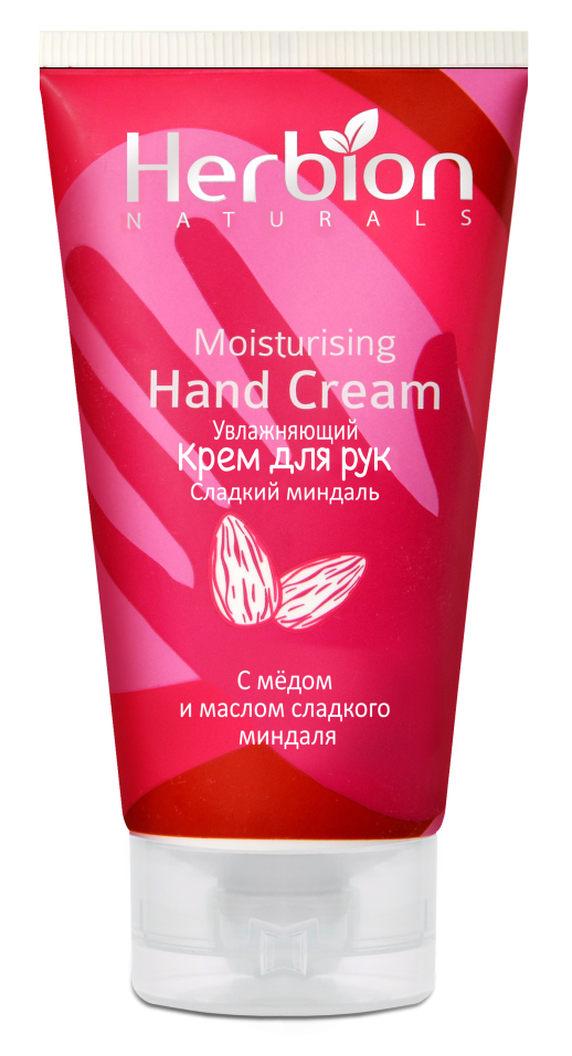 Herbion Крем для рук Увлажняющий Сладкий миндаль 100мл (с медом и маслом сладкого миндаля)