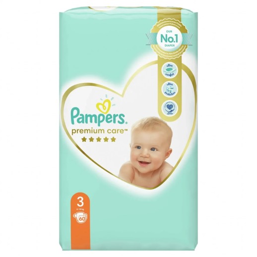 Подгузники Памперс Premium Care Джамбо №3/60 (4-9 кг)
