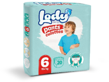 Подгузники - трусики LODY ECO PACK BABY XL 6 №20 (16+кг)