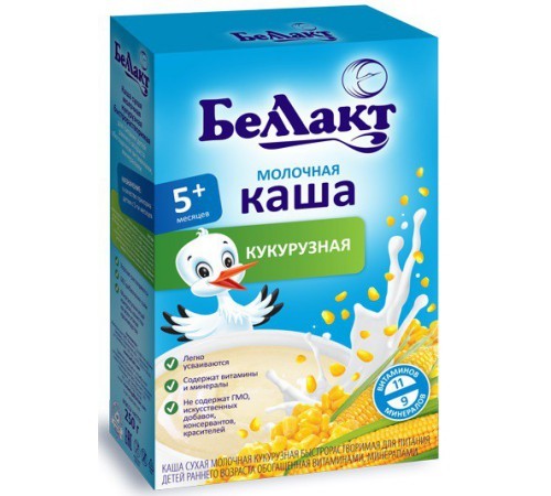 Беллакт каша молочная кукурузная 200г