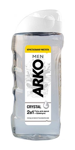 Гель для душа & Шампунь АРКО Men 2в1 260мл Crystal