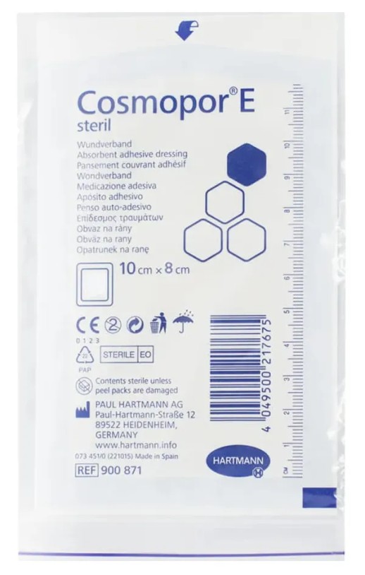 Лейкопластырь (повязка для ран) самофиксирующая Cosmopor E 10x8см стерил.