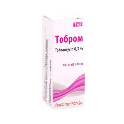 Тобром 0,3% 5мл капли глазные (Тобрамицин)