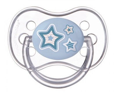CANPOL - Пустышка силиконовая В круглая Голубые Звездочки