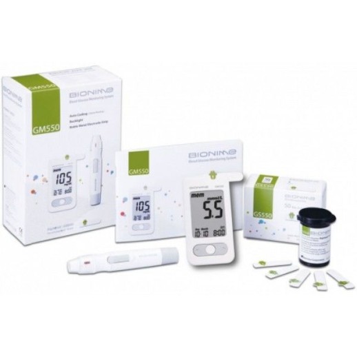 Глюкометр Bionime Rightest GM 550 + тест-полоски Rightest GS550 + ланцеты №50