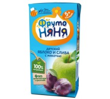 Сок ФрутоНяня Яблоко/слива с мякотью 200мл
