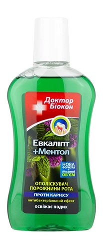 Ополаскиватель для полости рта Биокон против кариеса Эвкалипт + Ментол 300мл