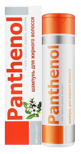 Шампунь Panthenol Масло Чайного Дерева и Крапива 200мл (для жирных волос)