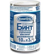 Бинт мед.эл.высокой растяжимости 3м х 10см ленточный Белоснежка
