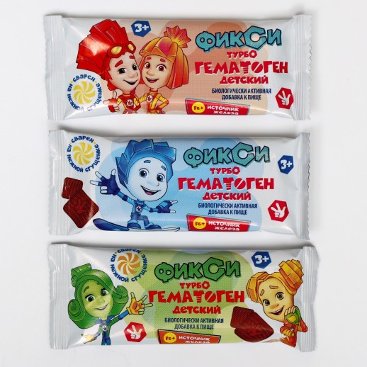 Гематоген (Турбо) 35г детский Смешарики (с 3-х лет)