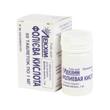 Фолиевая к-та 1мг №50 таб.