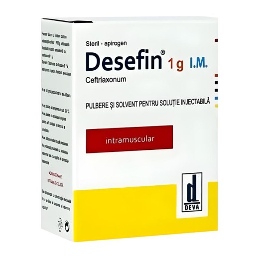 Десефин 1г (Цефтриаксон) пор.для в/м введения в комп. с р-лем  лидокаин 1% 3,5мл