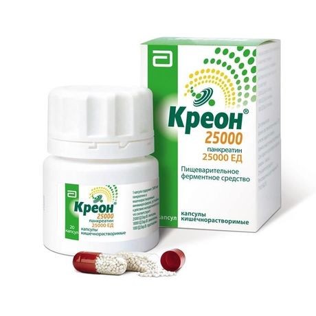 Креон 25 000 №20 капс. (Панкреатин 300мг)