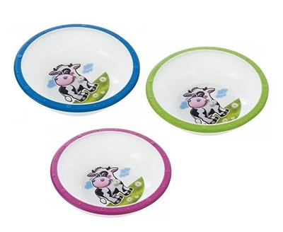 CANPOL - Тарелка пластиковая с антискользящим дном 270мл Серая Коровка