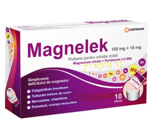 Магнелек 100мг/10мг №10 пор. (магния цитрат+ пиридоксина г/х)