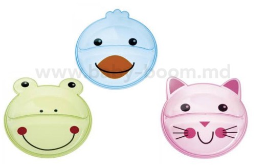 CANPOL - Тарелка с разделением Зверята 100мл