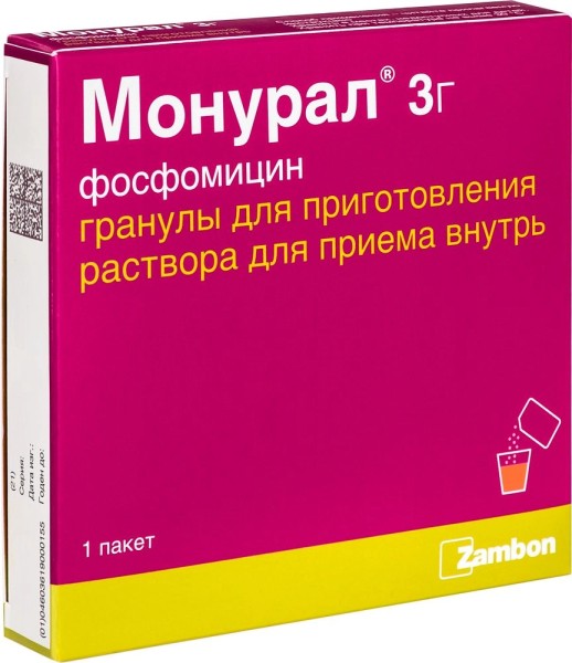 Монурал 3г/пакет №1 гран. д/приг.р-ра (Фосфомицин) урология