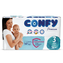 CONFY - Подгузники детские Premium Midi 3 №36 (4-9кг)
