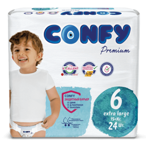 КОНФИ - Подгузники детские Premium Extra Large 6 №24 (15+кг)