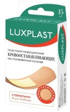 Лейкопластырь Luxplast кровоостанавливающий 19мм х 72мм №15 на полимерной основе