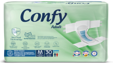 CONFY - Подгузники для взрослых Adult №30 (размер-M) талия: 85-125 см 6 капель