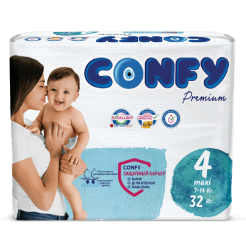 КОНФИ - Подгузники детские Premium Maxi 4 №32 (7-14кг)