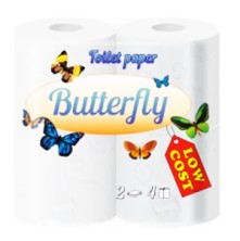 Туалетная бумага Butterfly 2-х слойная №4 рулона