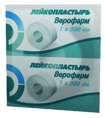 Лейкопластырь Верофарм 1 х 500см на основе хлопчатобумажной ткани