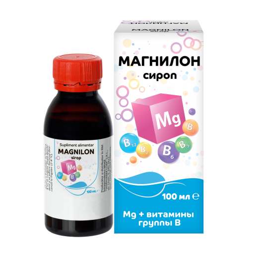 Магнилон сироп 100мл БАД (магния L-пидолат и витамины группы В)
