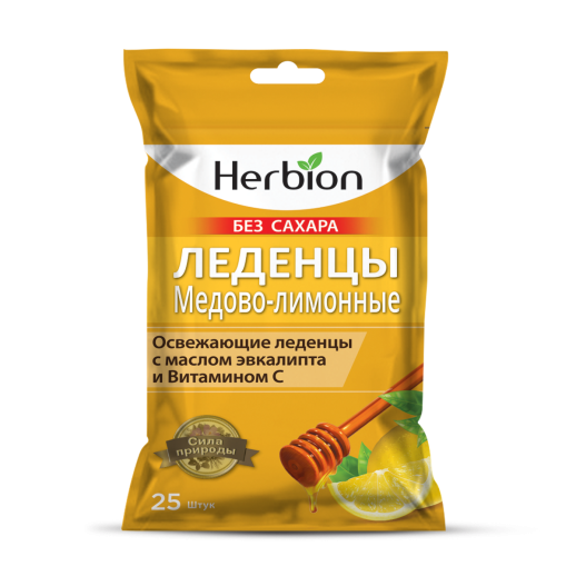 Леденцы Herbion Мед-Лимон без сахара №25