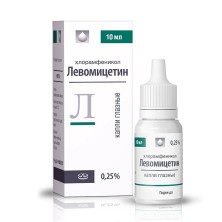 Левомицетин 0 25% 10 мл капли глазные