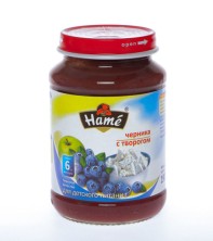 Hame пюре черника с творогом с 6 мес.(190г)